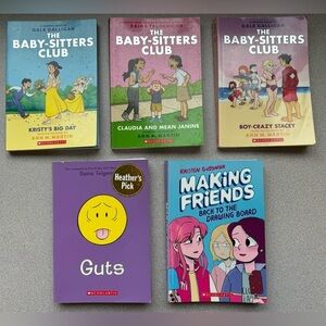 Graphic Novels Group of 5 Babysitter’s Club Preteen Older Child Girl Books